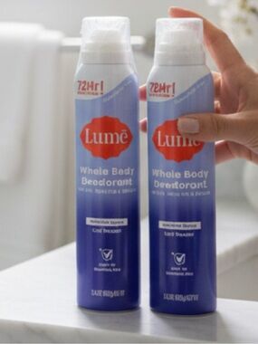 Lume Whole Body Deodorant Invisible Spray Soft Powder Aluminum Free 72hr x2
